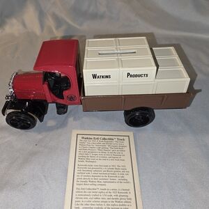 Red and Brown Collectible Truck with Watkins Logo
